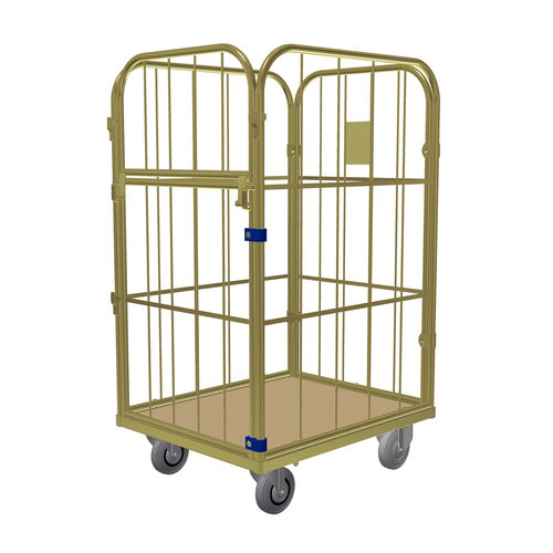 Roll-container para textiles - Junior S - LKE GmbH - Excellence in Material Handling - 4 paneles / de malla metálica