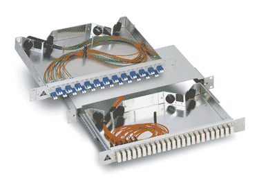 Panel de distribución en bastidor - 19", 1 - 3 HU, ø 29 mm - Rosenberger OSI - para fibra óptica