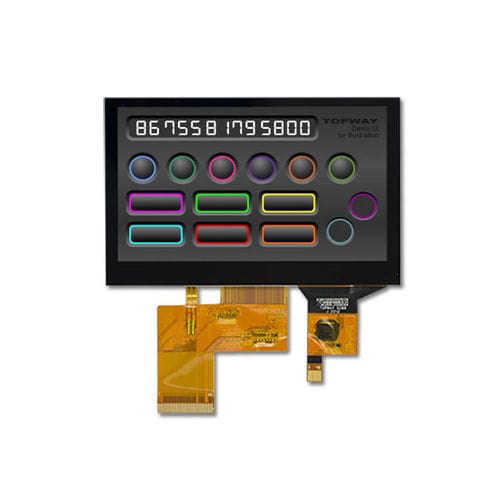 Visualizador TFT LCD - LMT043DEFFWA-NND-2 - TOPWAY LCD - con pantalla táctil capacitiva / de color / 480 x 272