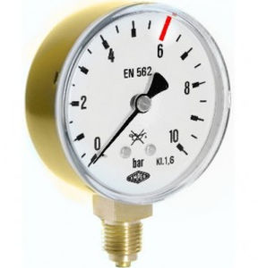 Manómetro analógico - S63.16 - Manometer Preiss EMPEO-KBM OHG - roscado / de latón / de tubo Bourdon
