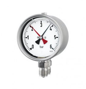 Manómetro doble - DRChG100-3 - Manometer Preiss EMPEO-KBM OHG - analógico / roscado / de acero inoxidable