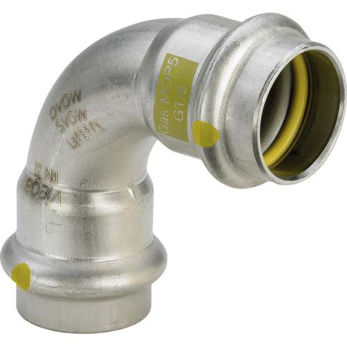 Racor hidráulico - Sanpress Inox G - Viega GmbH & Co. KG - con anillo cortante / de engaste / acodado
