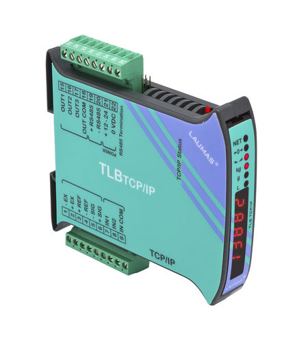 Indicador transmisor de pesaje con visualizador led - TLB ETHERNET TCP/IP - LAUMAS Elettronica - en riel DIN