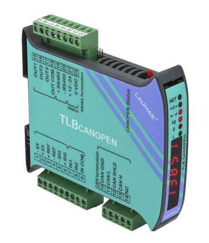 Indicador transmisor de pesaje con visualizador led - TLB CANOPEN  - LAUMAS Elettronica - en riel DIN / IP67