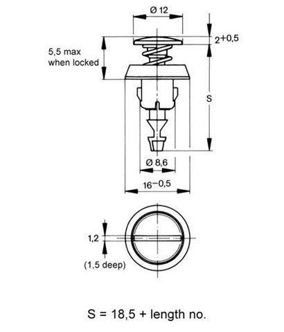 Elemento de fijación de de paneles - 716F series - Specialty & Fasteners Components - metalizado / de tipo apretar y girar