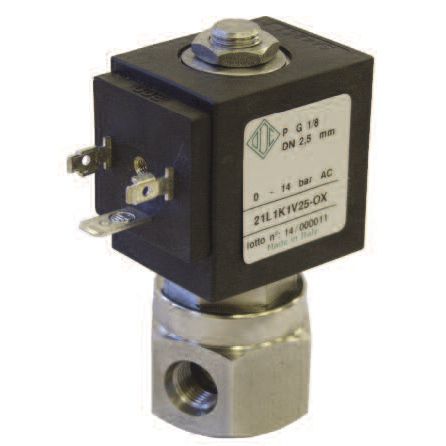 Electroválvula de acción directa - 21L-OX Series - ODE - de 2 vías / NC / para oxígeno