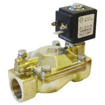 Electroválvula de control asistido - 21W-OX Series - ODE - de 2 vías / NC / para oxígeno