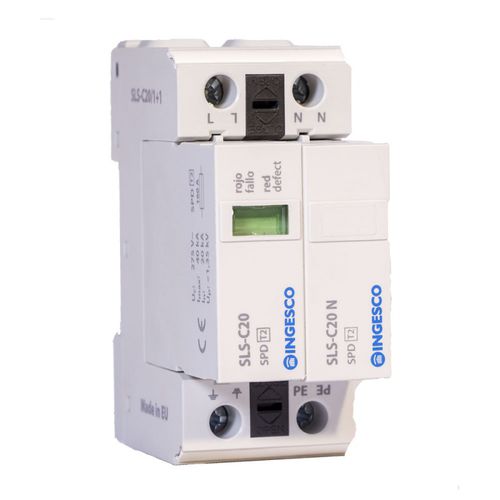 Protector de sobretensión de tipo 2 - SLS-C20/1+1 - INGESCO - para línea eléctrica / contra sobretensión / enchufable