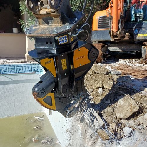 Pinza hidráulica de demolición para hormigón - MB-P380 - MB Crusher - para retroexcavadora / para minicargadora / para minicargadora compacta