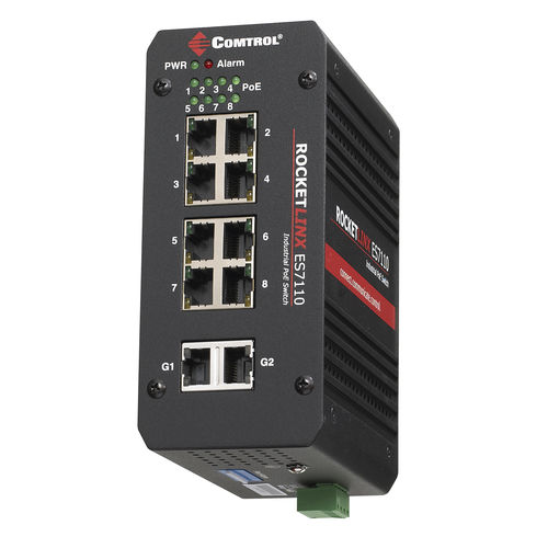 Conmutador Ethernet no administrable - RocketLinx® ES7110 - Comtrol Corporation - 8 puertos / gigabit / con enlace inalámbrico