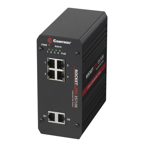 Conmutador Ethernet no administrable - RocketLinx® ES7106-VB - Comtrol Corporation - 6 puertos / gigabit / con enlace inalámbrico