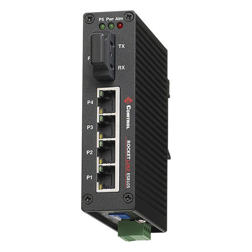 Conmutador Ethernet no administrable - RocketLinx ES8105F-M-XT - Comtrol Corporation - 4 puertos / en riel DIN / compacto