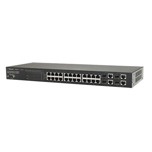 Conmutador Ethernet administrable - RocketLinx ® ES9528 - Comtrol Corporation - 24 puertos / Gigabit Ethernet / en bastidor