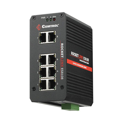 Conmutador Ethernet no administrable - RocketLinx ® ES8108-GigE - Comtrol Corporation - 8 puertos / Gigabit Ethernet / robusto