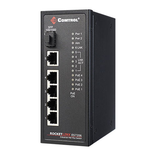 Conmutador Ethernet no administrable - RocketLinx ® ES7206-XT - Comtrol Corporation - 6 puertos / gigabit / en riel DIN