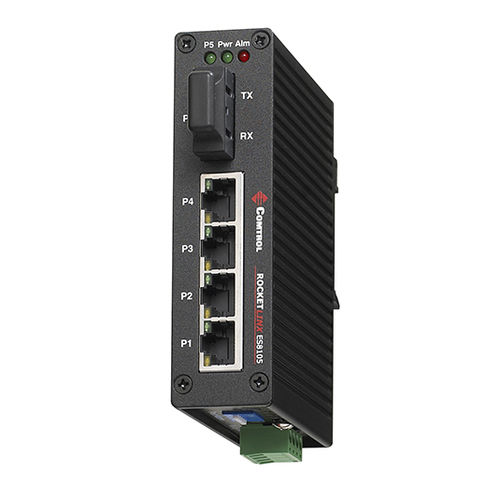Conmutador Ethernet no administrable - RocketLinx ® ES8105F-S - Comtrol Corporation - 5 puertos / Gigabit Ethernet / de fibras ópticas
