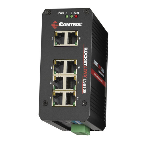 Conmutador Ethernet no administrable - RocketLinx ES8108-XT - Comtrol Corporation - 8 puertos / Gigabit Ethernet / en riel DIN
