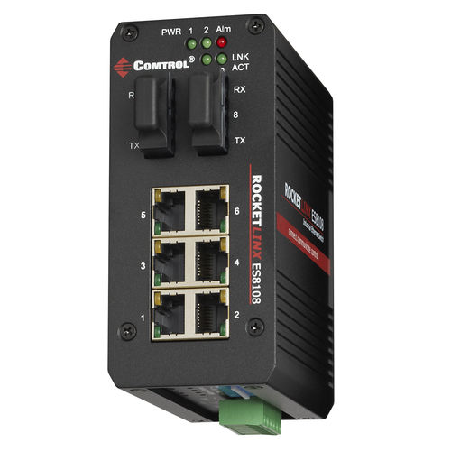Conmutador Ethernet no administrable - RocketLinx ES8108F-S-XT - Comtrol Corporation - 8 puertos / Gigabit Ethernet / de fibras ópticas