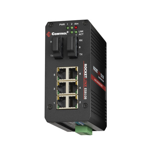 Conmutador Ethernet no administrable - RocketLinx ES8108F-M-XT - Comtrol Corporation - 8 puertos / Gigabit Ethernet / de fibras ópticas