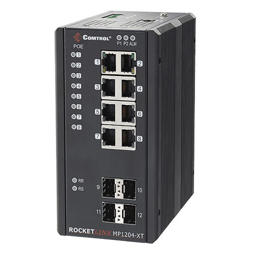 Conmutador Ethernet administrable - RocketLinx ® MP1204-XT - Comtrol Corporation - 12 puertos / gigabit / de pared