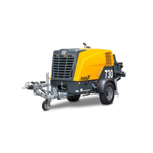 Bomba para hormigón montada en remolque - P 730 - PUTZMEISTER - para obra / diésel / de pistón
