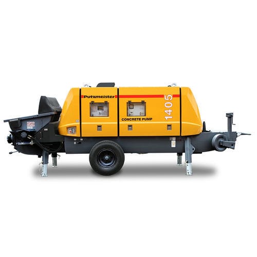 Bomba para hormigón en semirremolque - BSA 1405 E - PUTZMEISTER - para túnel / para obra / eléctrica