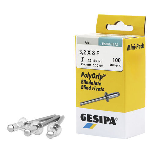 Remache remachable - Mini-Pack PolyGrip® - SFS Group Germany GmbH - de cabeza abombada / de aluminio / de acero inoxidable