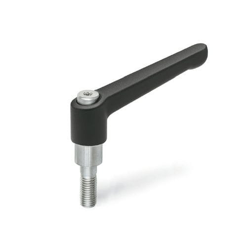 Palanca de agarre de zinc moldeado a presión - HSK series - Inocon GmbH - de acero inoxidable / regulables / roscada