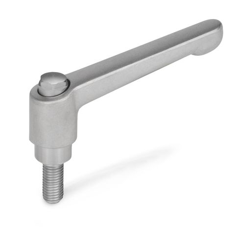 Palanca de agarre de acero inoxidable - HEK series - Inocon GmbH - regulables / roscada / inoxidable