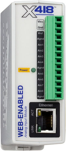 Módulo de entrada analógico - X-418™ series - Xytronix Research & Design, Inc. - digital / Ethernet / 8 canales
