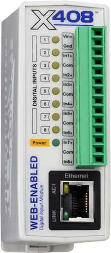 Módulo de entrada digital - X-408™ series - Xytronix Research & Design, Inc. - Modbus TCP / 8 entradas digitales / remoto