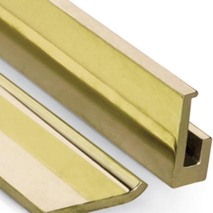 Perfil de latón chapado en oro - Bronmetal - rectangular / para la industria