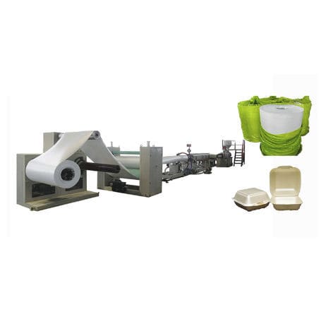 Línea de extrusión para hojas de espuma - HR series - Longkou City Hongrun Packing Machinery Co., Ltd. - refrigerada con agua / de placas / para PS