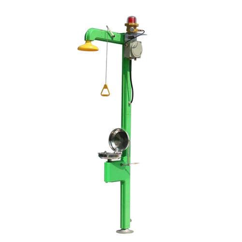 Ducha de seguridad montada sobre plataforma - DAAO6615-EF-X - shanghai DaAo safety equipment Co.LTD - con lavaojos / de plástico / con caldera
