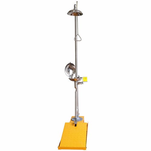 Ducha de seguridad de pie - DAAO6615-X - shanghai DaAo safety equipment Co.LTD - con lavaojos / protegida contra el hielo / automática