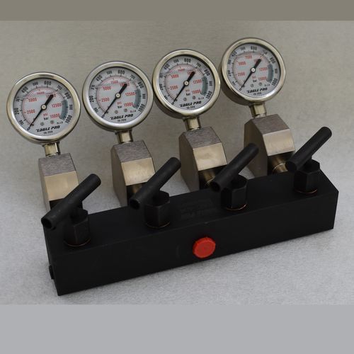 Manifold de 4 vías - EAC-404 manobuild - Taon Hydraulik Komponenter ApS - de acero pintado / hidráulico / de alta presión