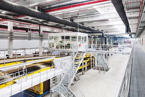 Máquina de fabricación de cajas ondulada - WIDTH - BHS - de gran capacidad / de alta velocidad