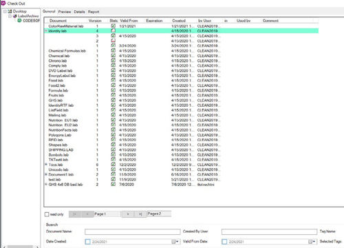 Software de mando - LABEL ARCHIVE - TEKLYNX - de interfaz / para prueba / para informes