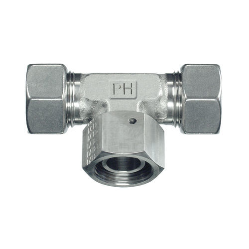 Racor hidráulico - Rubrik 9.23  - PH Industrie-Hydraulik GmbH & Co. KG - con anillo cortante / en T / de acero inoxidable