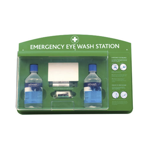 Lavaojos portátil - EWS2 - Aqua Safety Showers Internatioanl - de plástico / con lavaojos y lavacara / de interior
