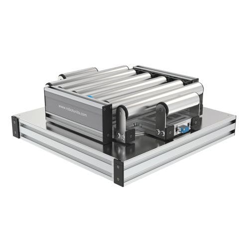 Mesa giratoria accionada por motor - R5R - Robotunits GmbH - horizontal / para transportador / con transportador de rodillos