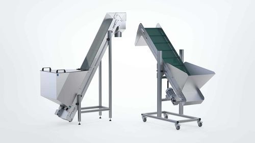 Transportador de banda - C4N - Robotunits GmbH - inclinado / de transporte / de almacenamiento
