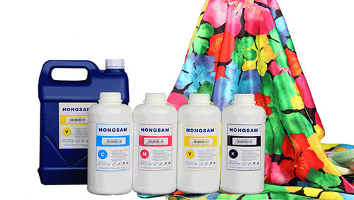 Tinta para impresión por inyección de tinta - ZHENGZHOU HONGSAM DIGITAL SCIENCE & TECHNOLOGY CO., LTD - para textiles / amarilla / azul