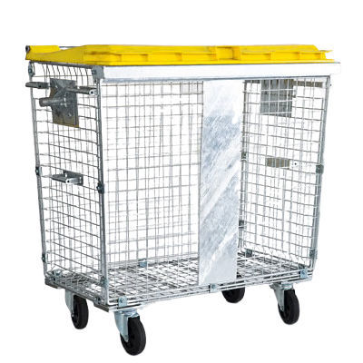 Contenedor de residuos de acero - 1002035 + 1001791 - SUFILOG - de residuos industriales / para papel / con tapa