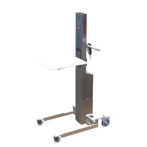 Aparato de levantamiento de plataforma - INOX 90L KP1-ix - HOVMAND - de acero inoxidable / de bidones / para cajas