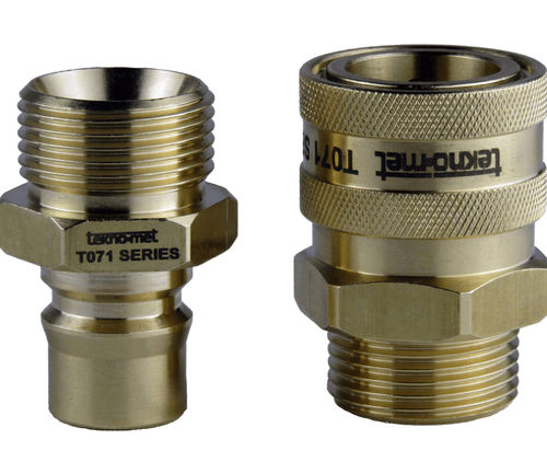 Racor hidráulico - T071 series - TEKNO-MET BAĞLANTI ELEMANLARI SAN. ve TİC. LTD. ŞTİ - roscado / rápido / de acero inoxidable