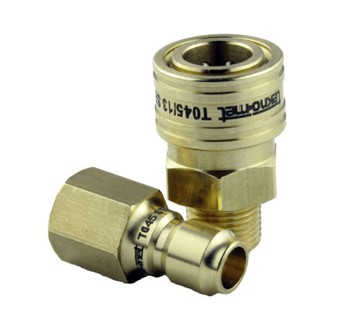 Racor hidráulico - T045 series - TEKNO-MET BAĞLANTI ELEMANLARI SAN. ve TİC. LTD. ŞTİ - de encaje / rápido / de latón