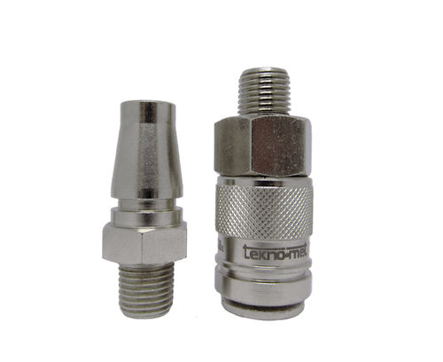Racor neumático - T017 series - TEKNO-MET BAĞLANTI ELEMANLARI SAN. ve TİC. LTD. ŞTİ - rápido / de acero inoxidable / de latón niquelado
