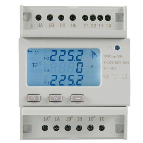Contador de energía eléctrica trifásico - KET-PMT-218 - Kerberos Srl - en riel DIN / RS-485 / Modbus
