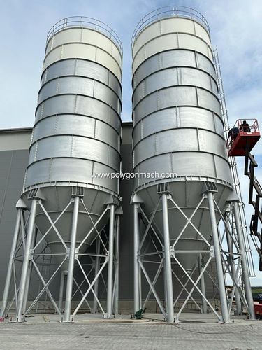 Silo de cemento - Polygonmach - de fondo cónico / para polvo / para la industria